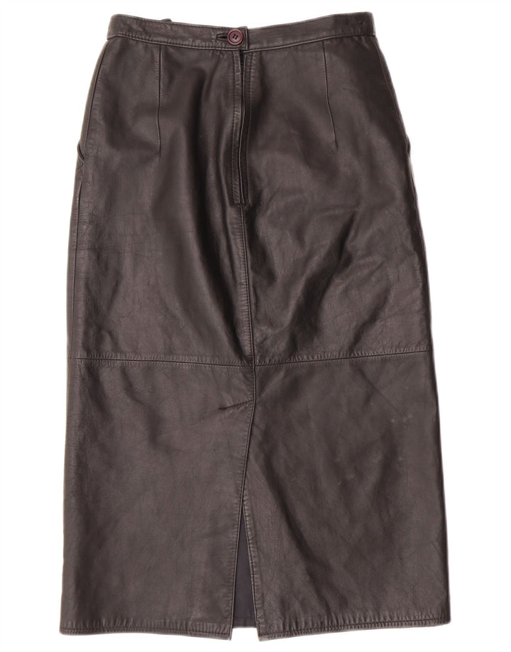 Женская кожаная юбка CHALICE с высокой талией UK 8, маленькая W24, черная кожа