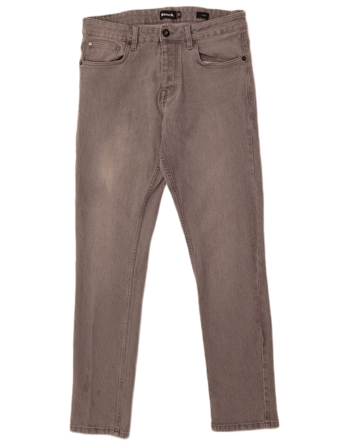 BENCH Mens Slim Jeans W34 L32 Grey Cotton