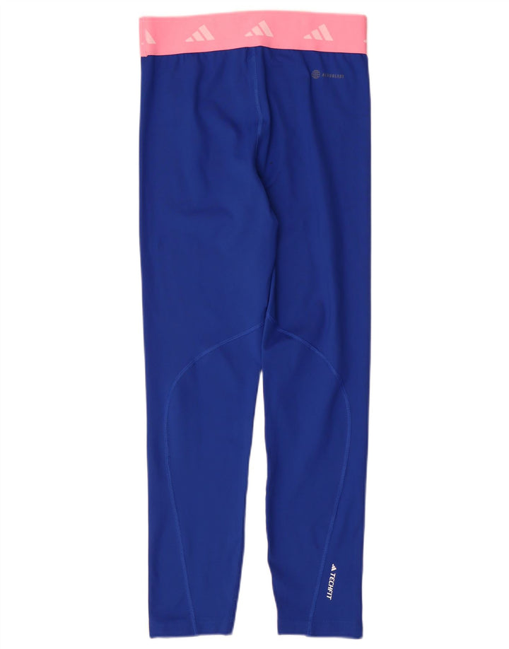 Леггинсы Adidas Girls Tech Fit с рисунком, 13–14 лет, синие с цветными блоками