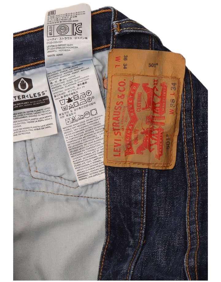 Мужские прямые джинсы Levi's 501 W36 L34 синие, хлопок