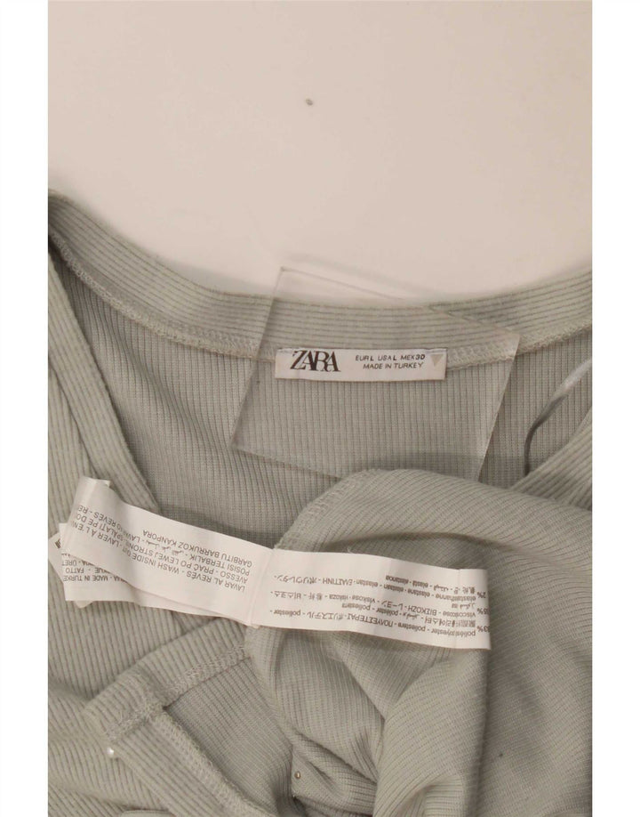 Женский укороченный кардиган Zara UK 14, большой серый полиэстер