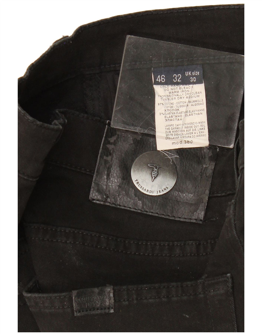 Женские прямые джинсы Trussardi W30 L34, черный хлопок