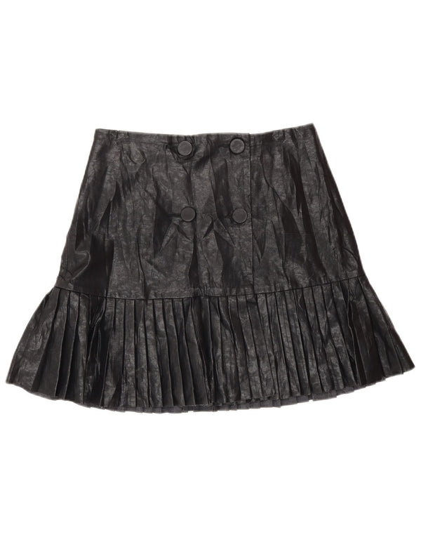 Женская юбка с запахом из искусственной кожи Zara, маленькая W26, черная