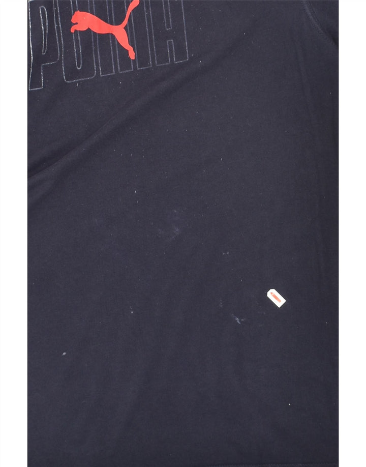 PUMA Mens Graphic T-Shirt Top Small Navy Blue Vintage Puma and Second-Hand Puma from Messina Hembry 