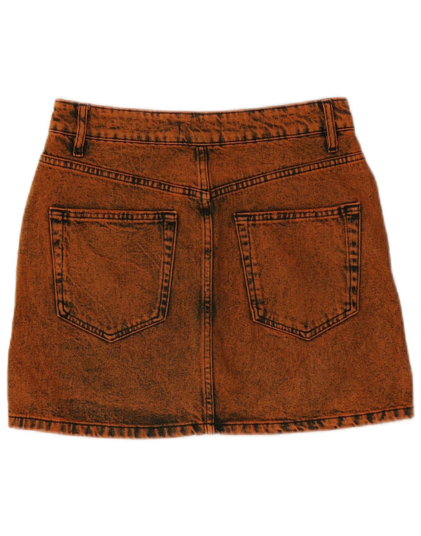Женская джинсовая мини-юбка Zara Medium W28 Оранжевая