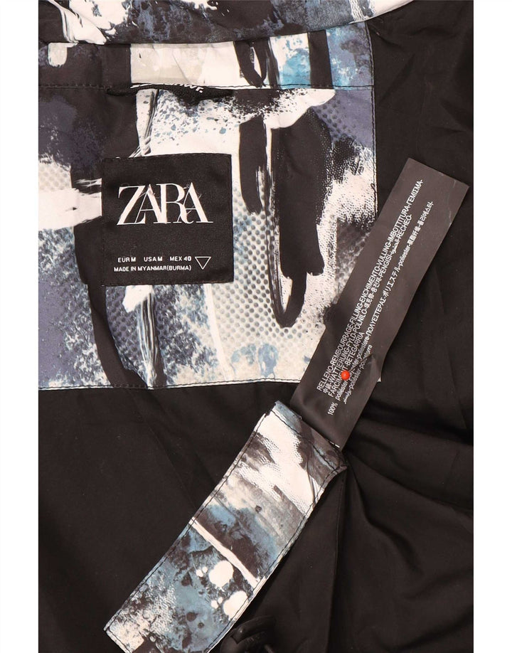 Мужская утепленная куртка с капюшоном Zara UK 38, средний разноцветный камуфляж