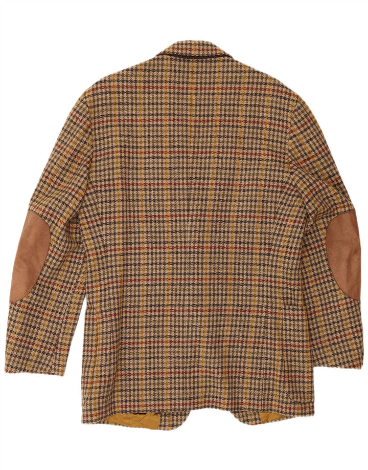 Мужской пиджак Генри Коттонс на 2 пуговицах IT 48 Средне-коричневый с узором «гусиные лапки»