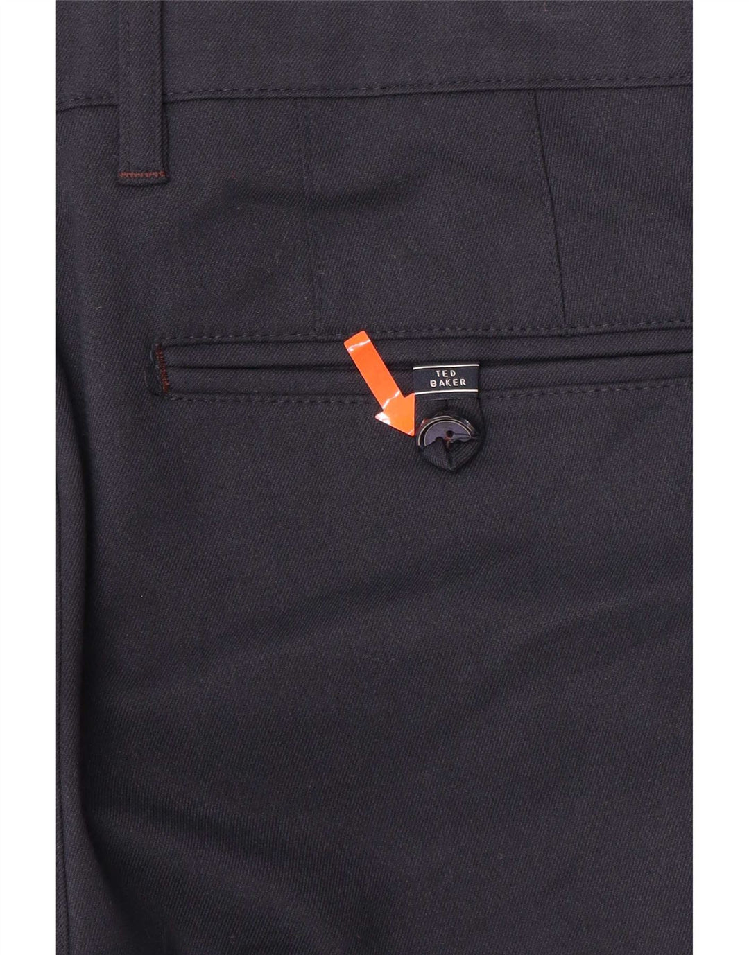 Мужские прямые костюмные брюки Ted Baker W32 L30 темно-синие из полиэстера