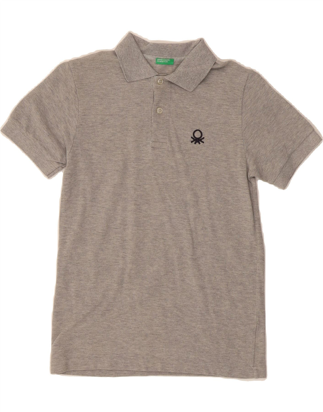 BENETTON Boys Polo Shirt 13-14 Years Grey Cotton Vintage Benetton and Second-Hand Benetton from Messina Hembry 