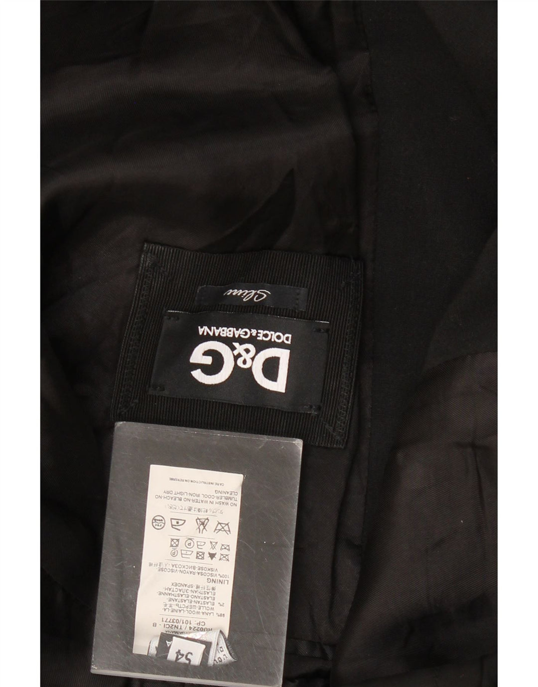 Мужской тонкий пиджак Dolce & Gabbana на 2 пуговицах IT 54 2XL, черная шерсть