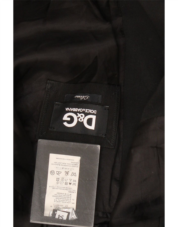 Мужской тонкий пиджак Dolce & Gabbana на 2 пуговицах IT 54 2XL, черная шерсть