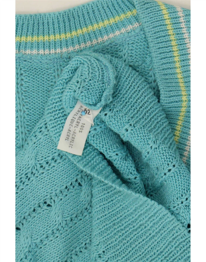 Винтажная мужская майка-майка IT 52, большая синяя полиакриловая ткань