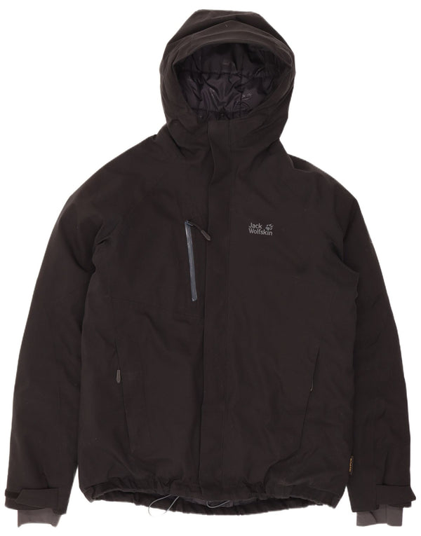 Мужская стеганая куртка с капюшоном Jack Wolfskin UK 40, большая черная полиэстер