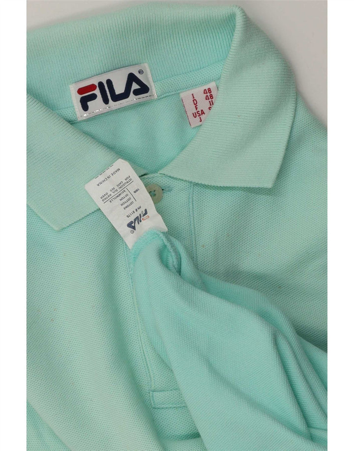 Мужская рубашка поло Fila IT 48 с длинным рукавом, средний бирюзовый хлопок