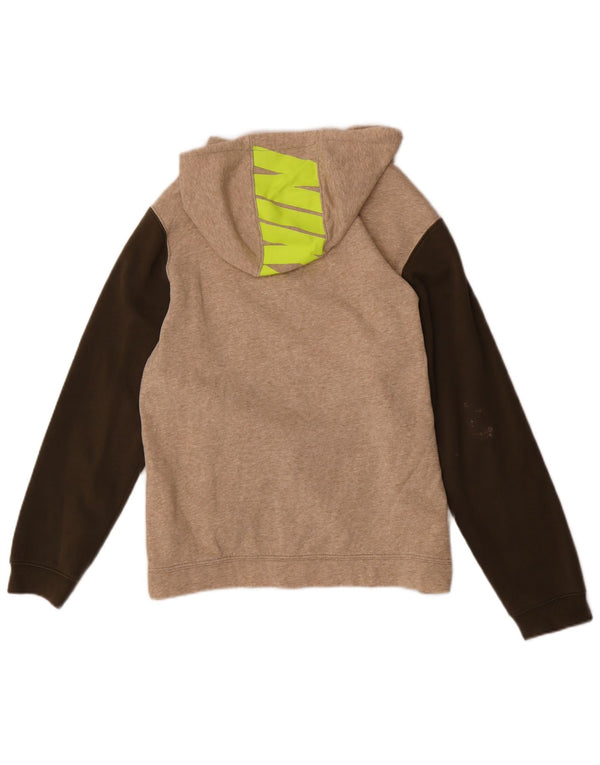 Джемпер с капюшоном Nike для мальчиков 13–14 лет, XL, бежевый, хлопок с цветными блоками