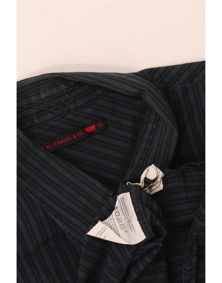 Мужская рубашка Levi's 2XL, хлопковая темно-синяя полоска