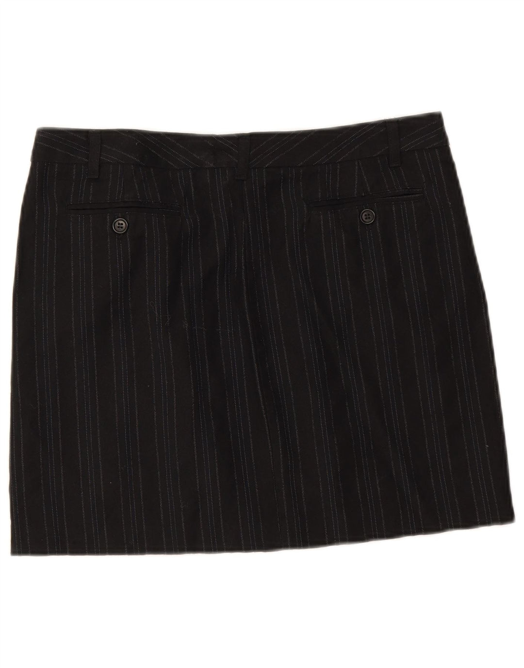 Женская мини-юбка Benetton IT 42 Medium W32 Черная полоска из натуральной шерсти