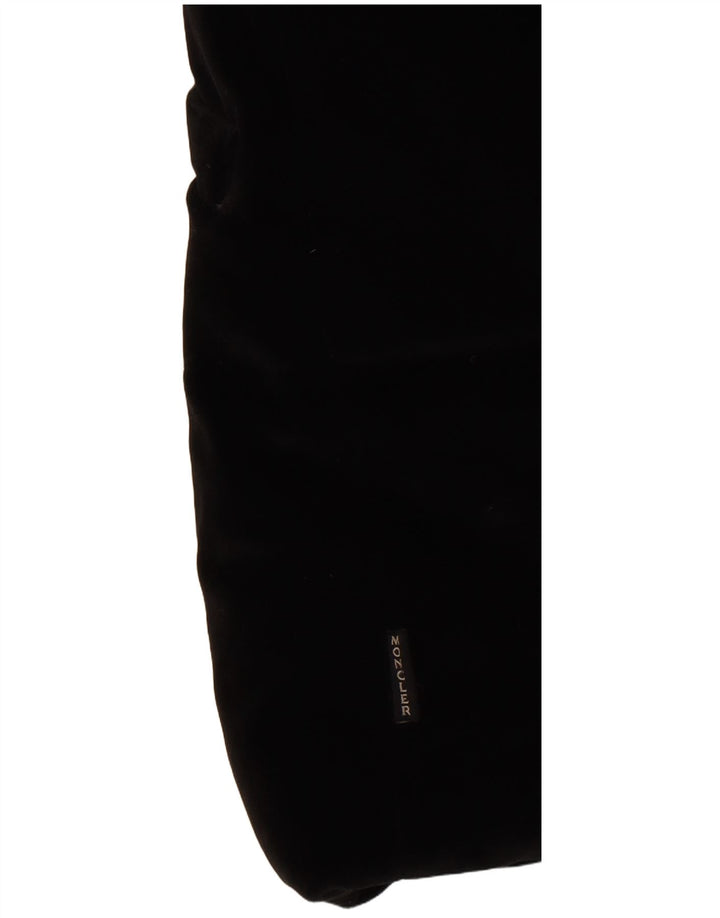 Moncler Женская негабаритная бархатная стеганая куртка, размер 0 XS, черный хлопок