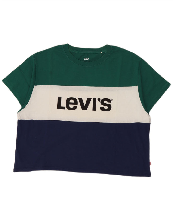 Женская укороченная футболка с рисунком LEVI'S Top UK 10, маленькая, разноцветная