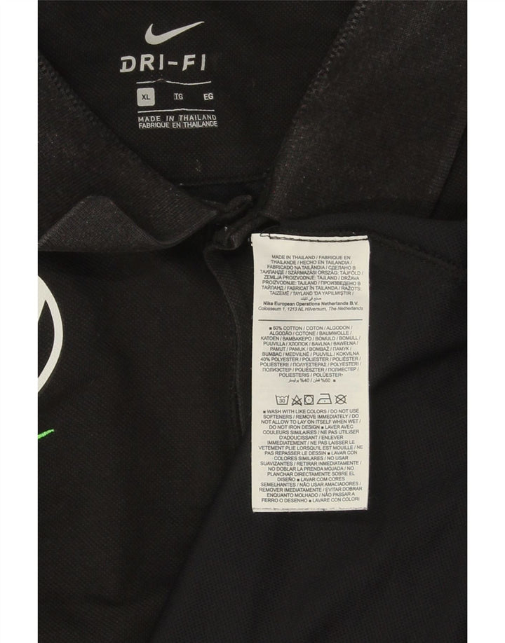 Мужская рубашка-поло с рисунком Nike XL, черная, хлопок