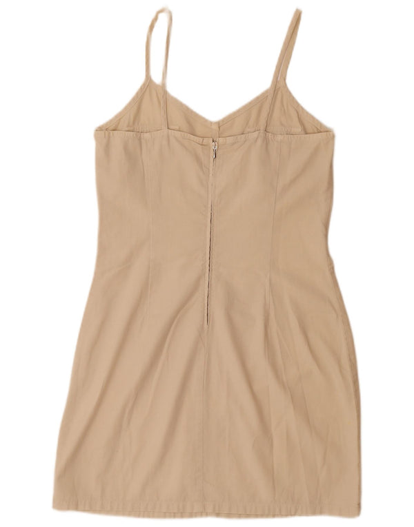 WIT BOY Womens Slip Dress UK 14 Large Beige Cotton