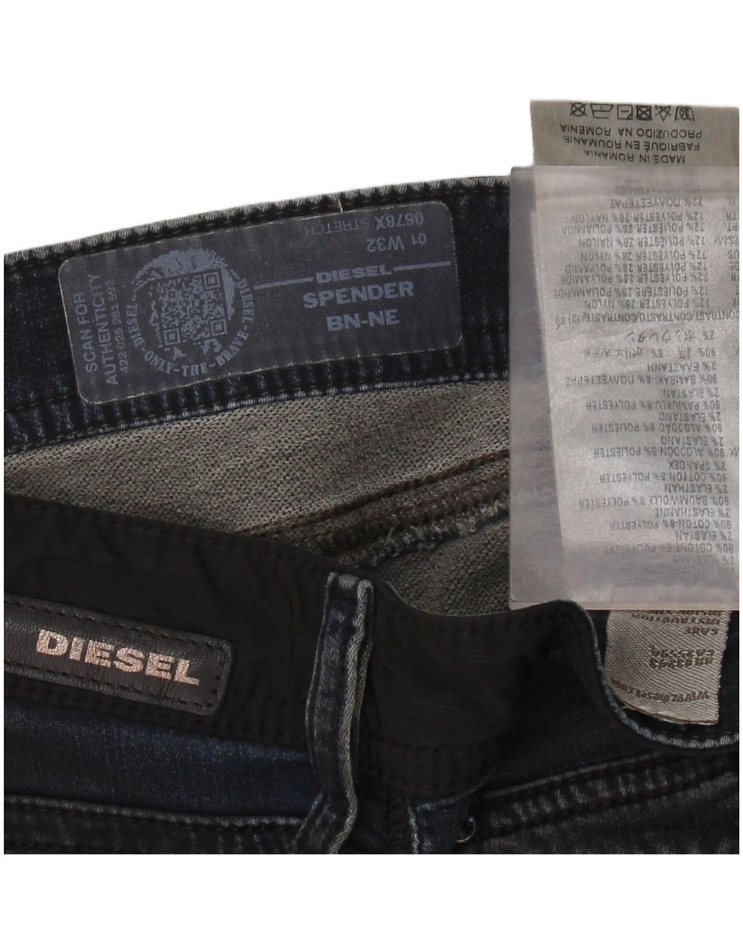 Мужские джинсы скинни DIESEL Spender W32 L30, синий хлопок