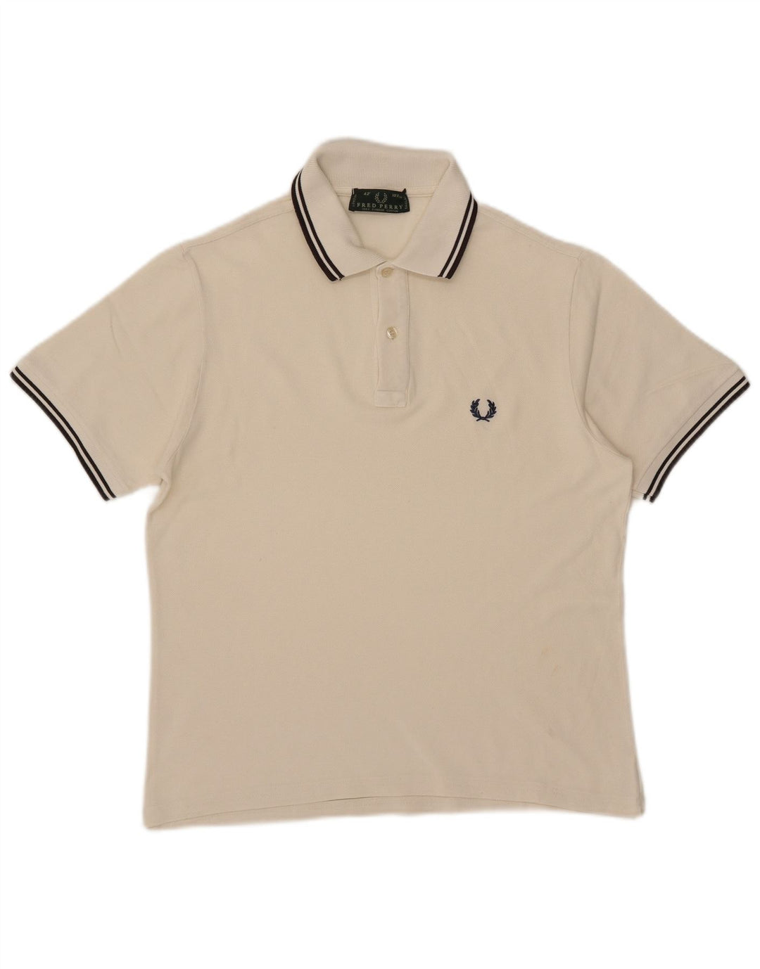 Мужская рубашка поло Fred Perry среднего размера, белый хлопок