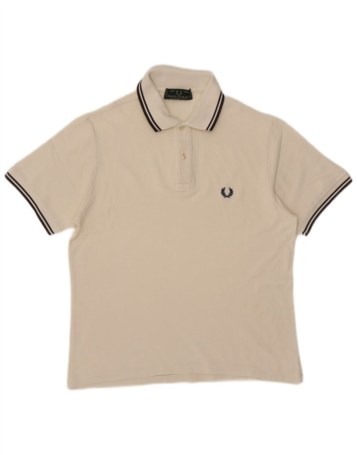 Мужская рубашка поло Fred Perry среднего размера, белый хлопок