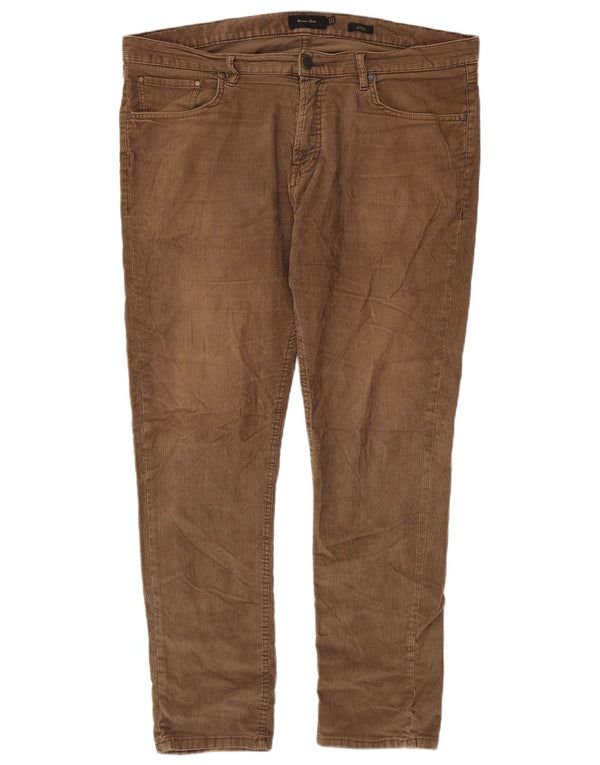 Мужские вельветовые брюки приталенного кроя Massimo Dutti EU 46 XL W36 L30 коричневые