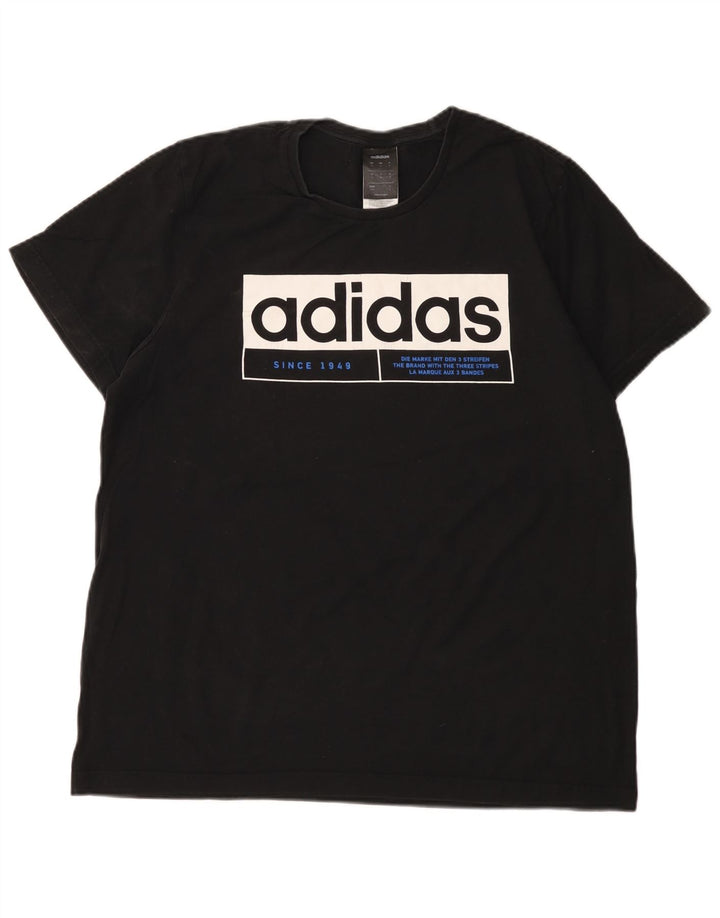 Мужская футболка с рисунком Adidas Top Medium Black Cotton
