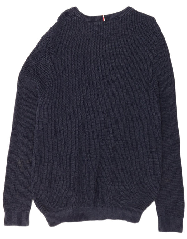 Мужской джемпер с круглым вырезом Tommy Hilfiger 2XL, темно-синий, хлопок