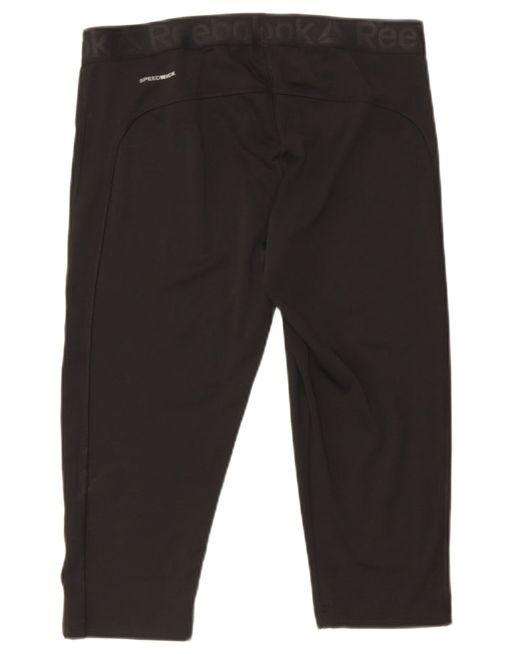 Женские леггинсы-капри Reebok UK 16/18, большие черные, полиэстер