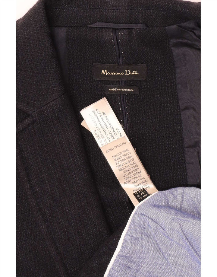 Женский пиджак Massimo Dutti на 1 пуговице EU 44 XL, черный хлопок