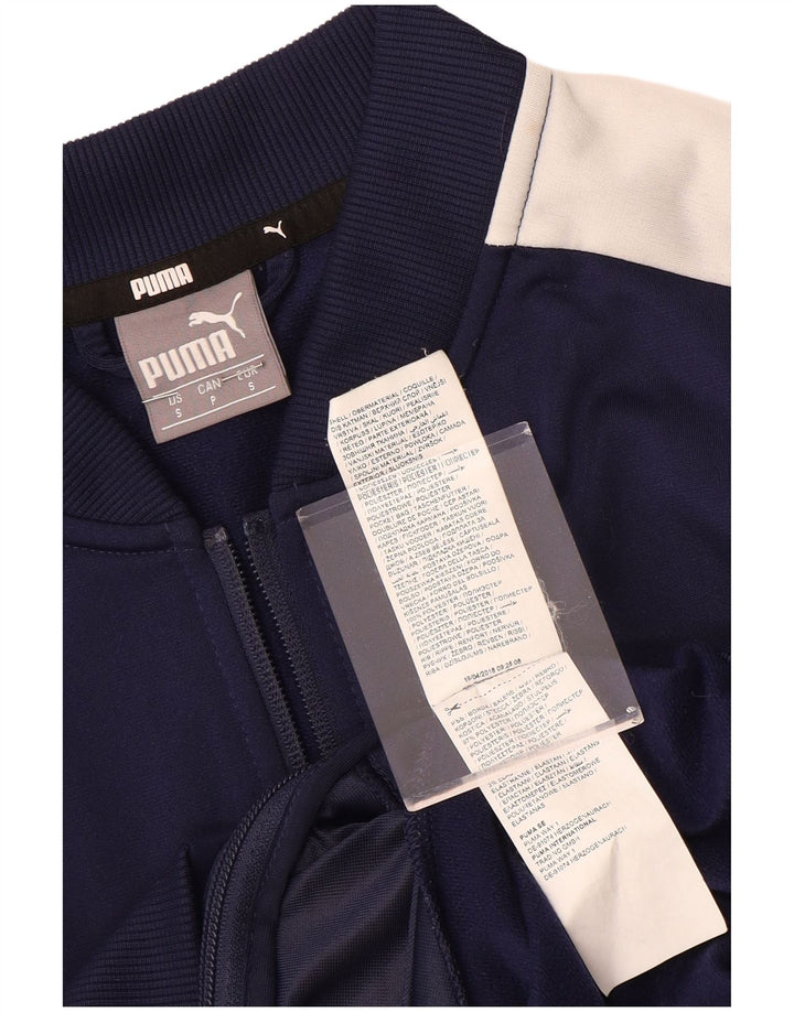Мужской спортивный костюм Puma, верхняя куртка, маленький темно-синий, полиэстер с цветными блоками