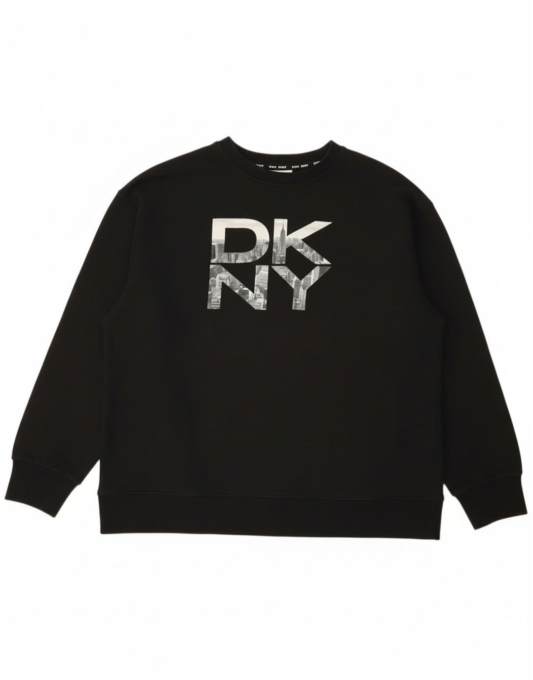 Мужской свитшот с рисунком Dkny, хлопковый джемпер среднего размера, черный
