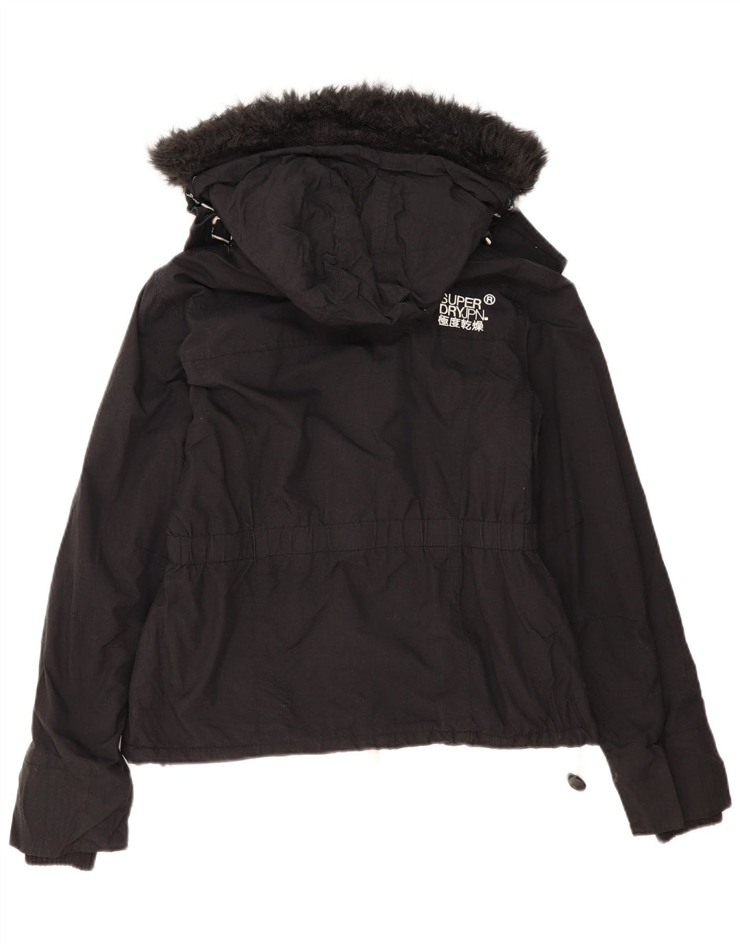 Женская ветровка с капюшоном Superdry UK 16, большой черный полиэстер