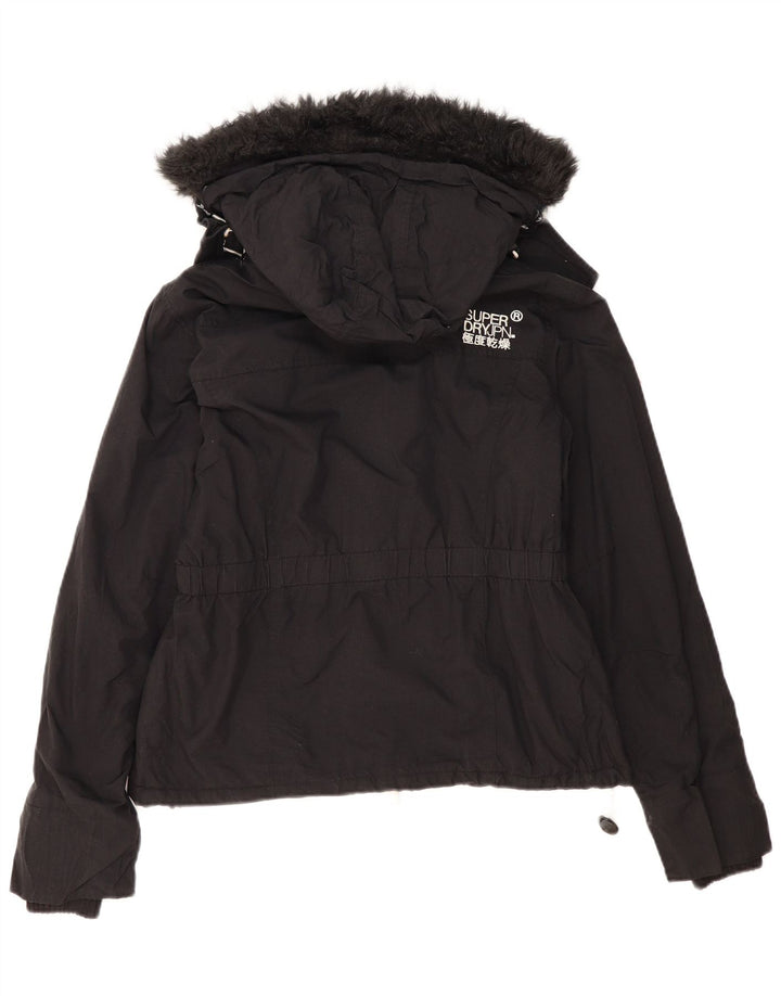 Женская ветровка с капюшоном Superdry UK 16, большой черный полиэстер