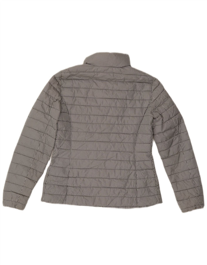 Женская стеганая куртка Massimo Dutti UK 14, средний серый полиэстер в мелкую клетку