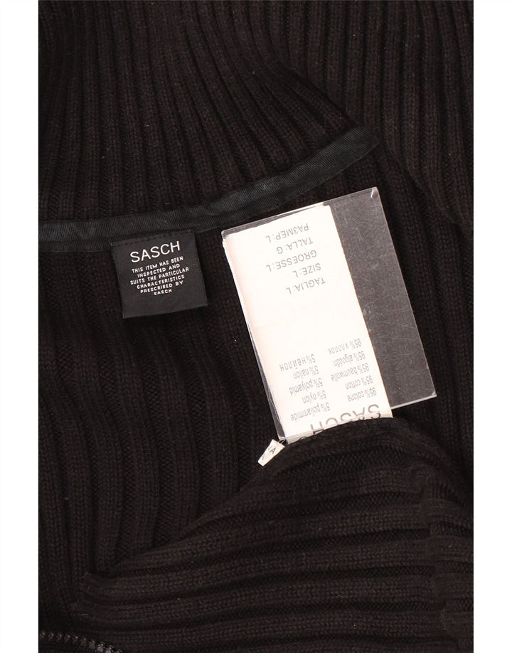 Женский кардиган Sasch UK 16, большой черный хлопковый свитер