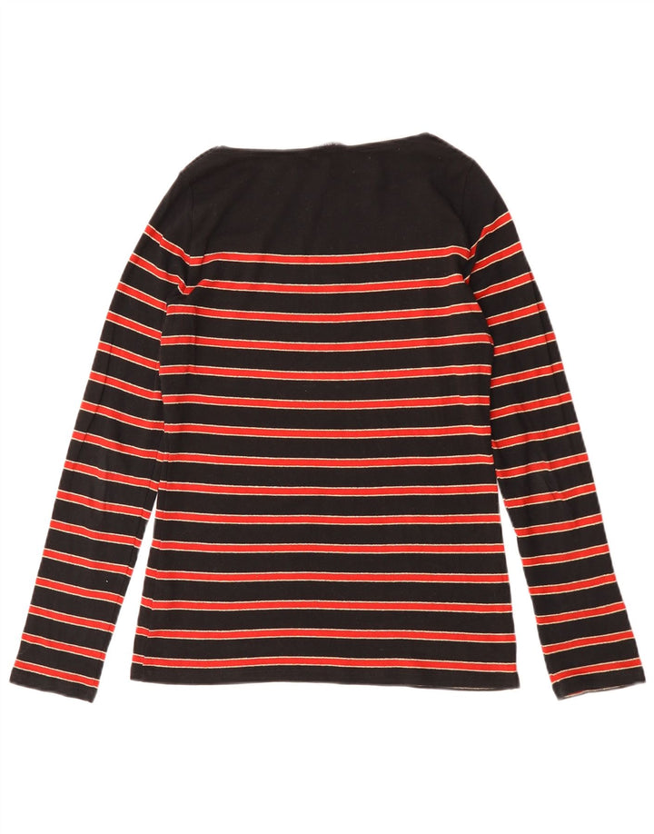 Женский топ Ralph Lauren с длинным рукавом, Великобритания, 12, средний размер, хлопок в черную полоску