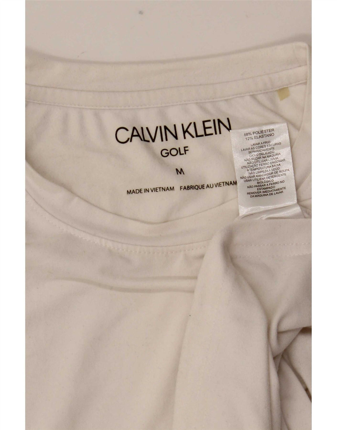 Calvin Klein Мужская футболка из полиэстера среднего размера белого цвета