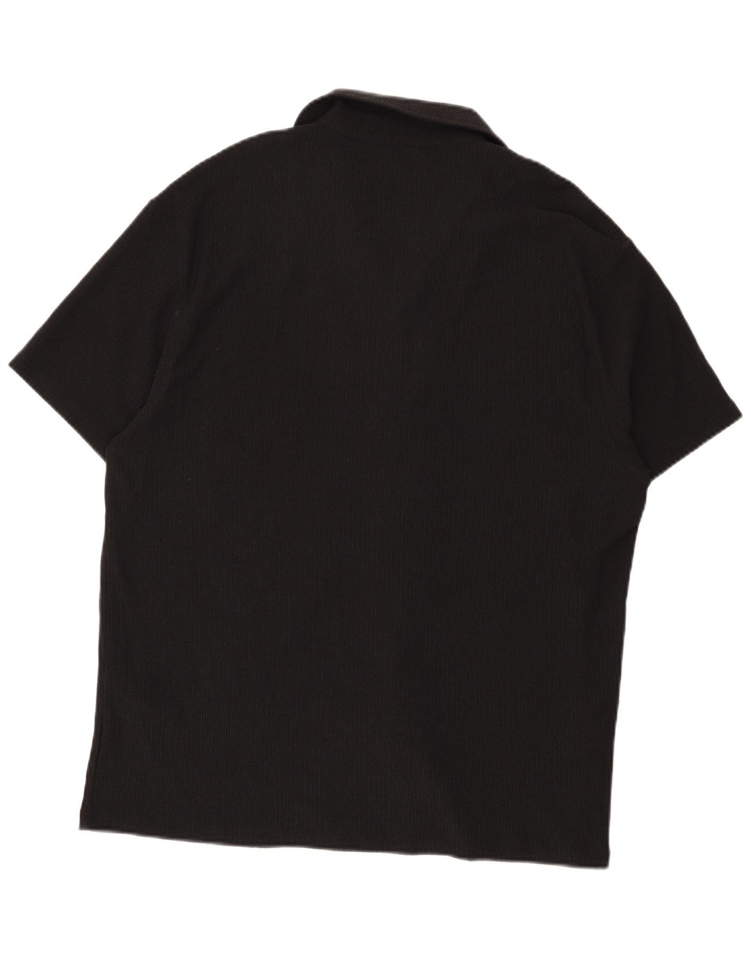 Мужская рубашка Reiss с коротким рукавом с рисунком, 2XL, черная, полиэстер, современный стиль