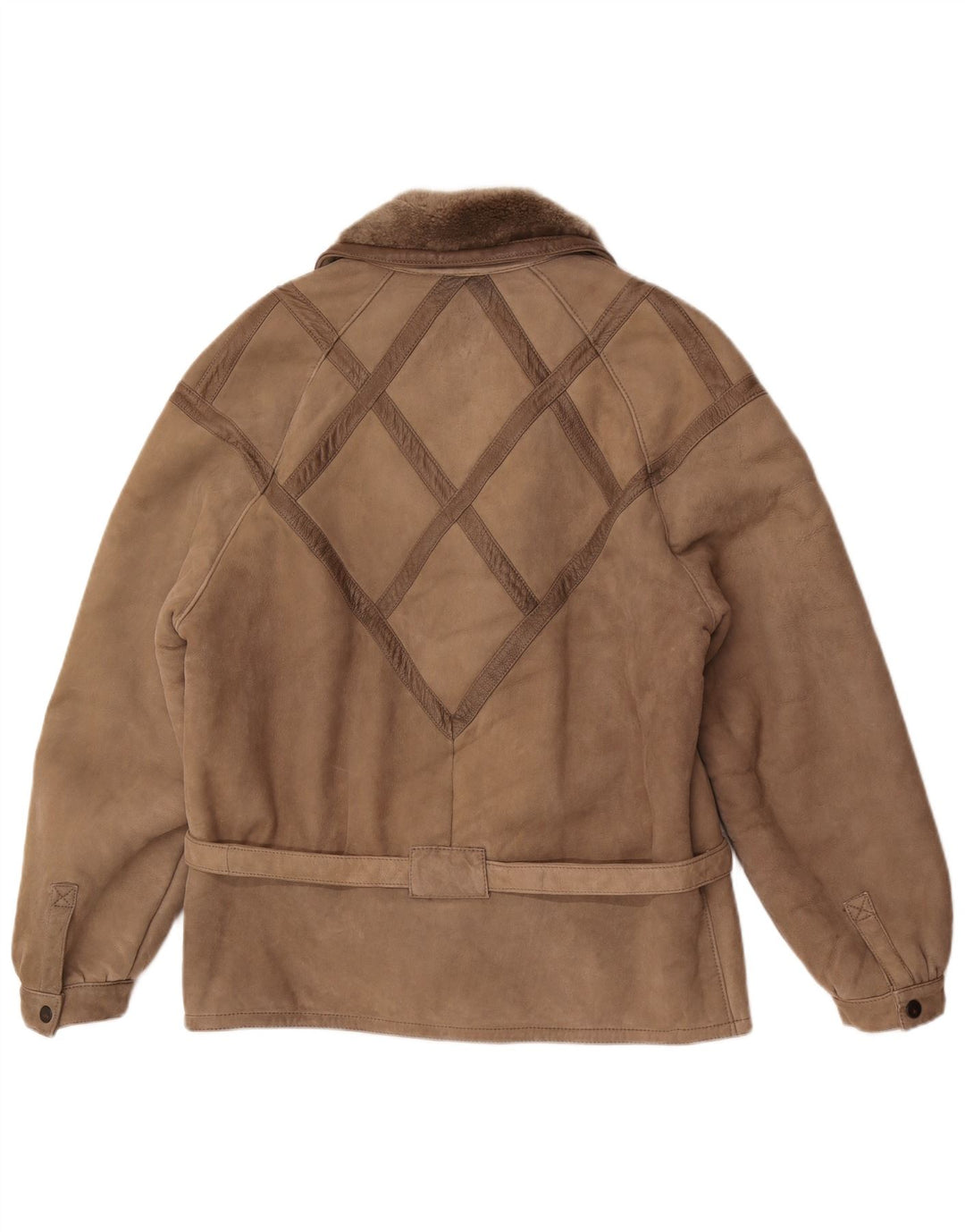 Винтажная женская дубленка UK 18 XL Серая