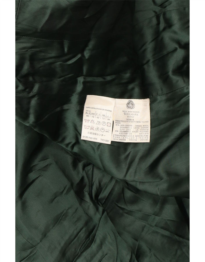 MAX MARA Womens Overcoat UK 12 Medium Black Flecked Wool Classic Vintage Max Mara and Second-Hand Max Mara from Messina Hembry 