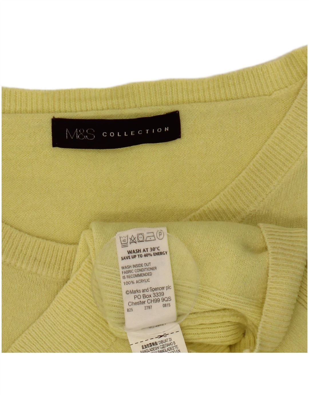 Женский джемпер с круглым вырезом Marks & Spencer UK 12, средний желтый