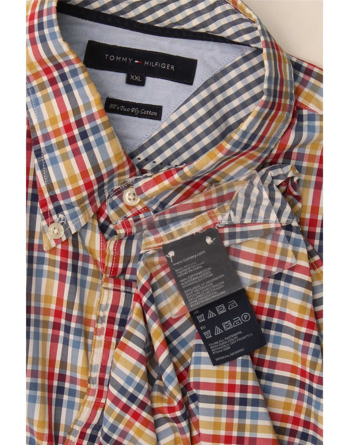 Мужская рубашка Tommy Hilfiger 2XL в разноцветную клетку из хлопка