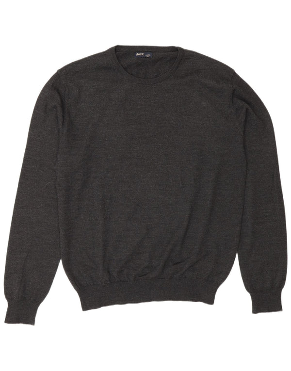 Мужской свитер с круглым вырезом Rifle, 2XL, серый акрил