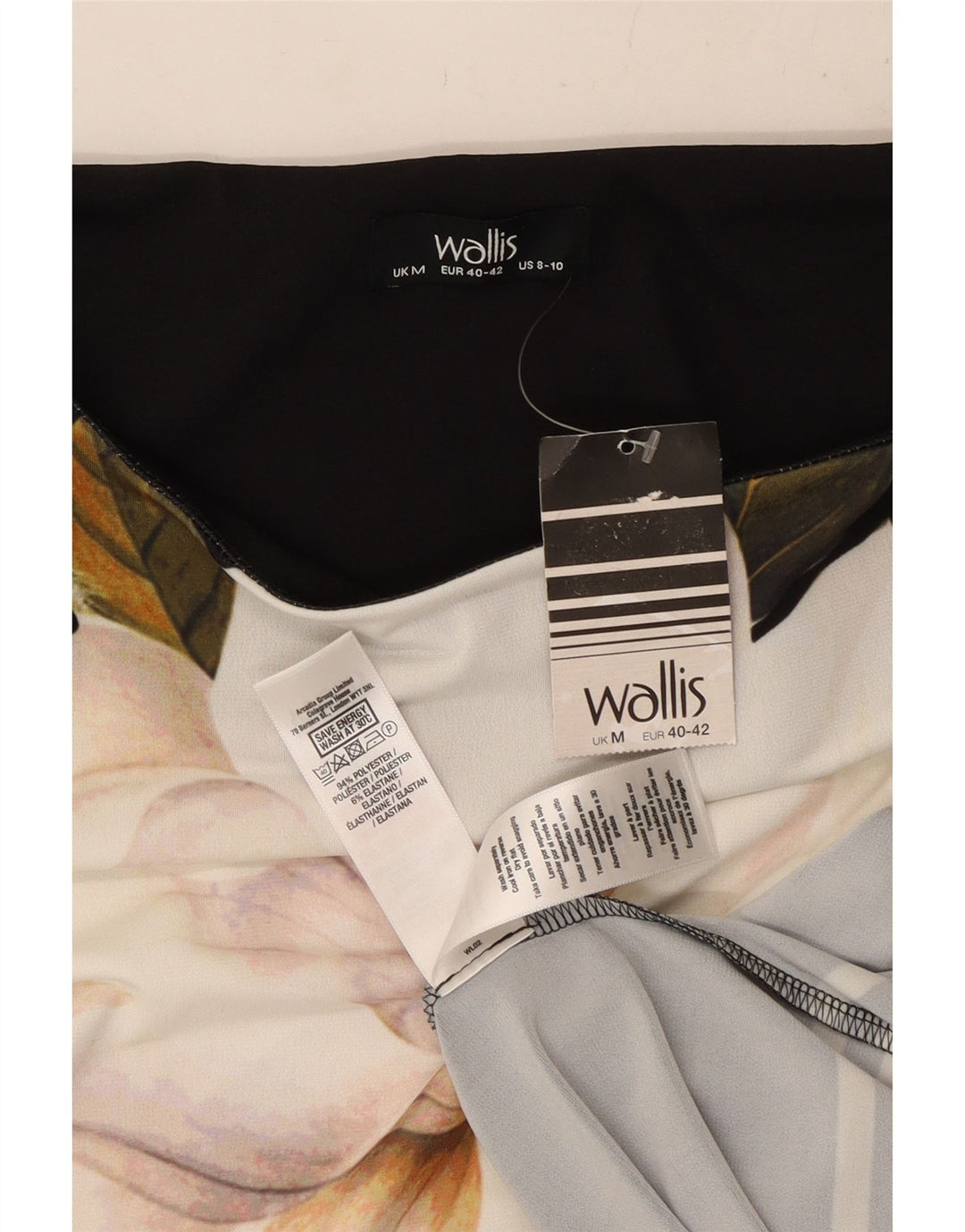 Женское платье-футляр Wallis с рукавом 3/4, США 8/10, средний черный полиэстер с цветочным принтом