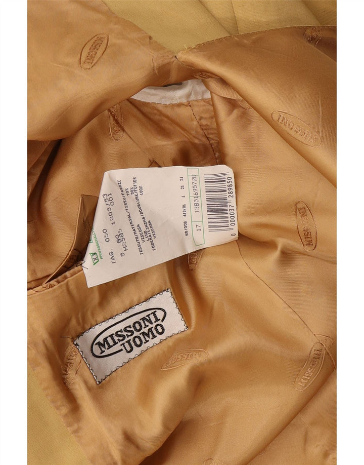 Мужской костюм из 2 предметов Missoni с 3 пуговицами IT 50, большой W34 L30, желтая вискоза