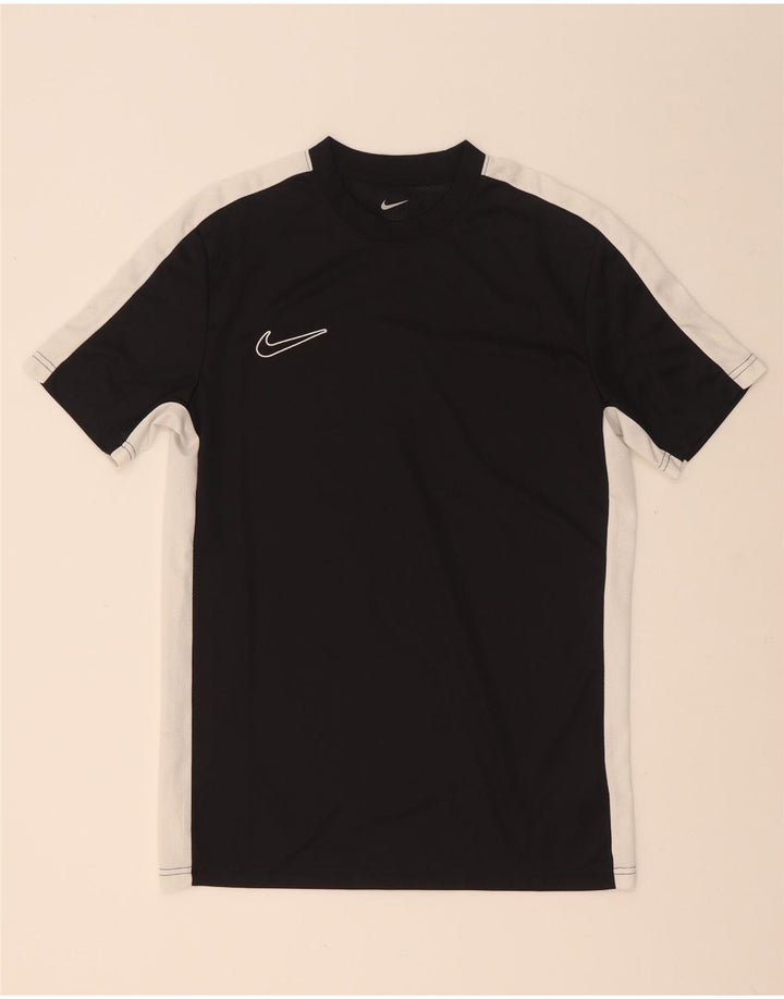 Мужская футболка Nike Dri Fit Slim Fit, верх среднего размера, черный полиэстер с цветными блоками